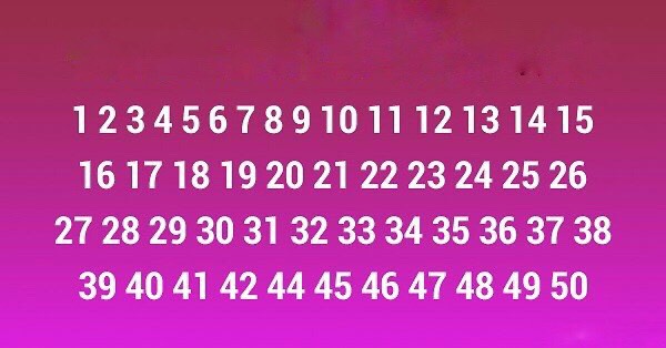 Test pozornosti s chybějícím číslem